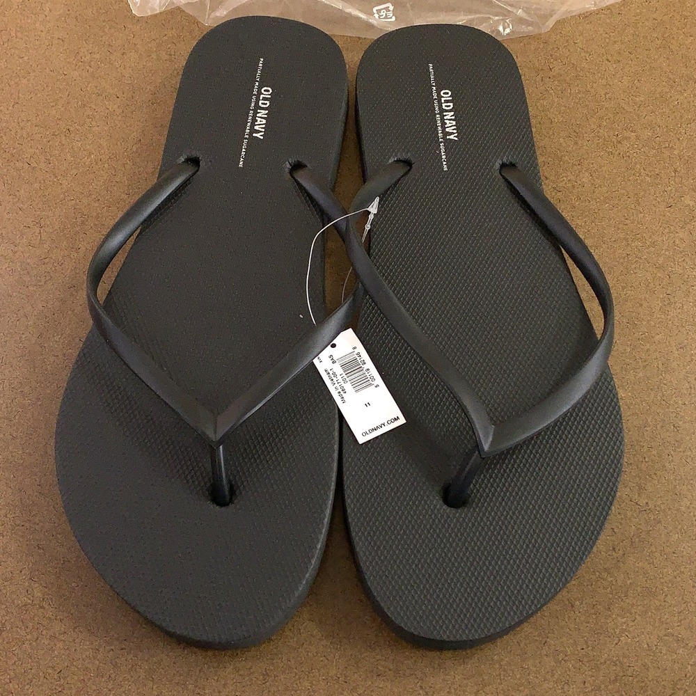 Old Navy Womens Shoe Size 11 Black‎ Classic Flip-Flop Sandals NWT